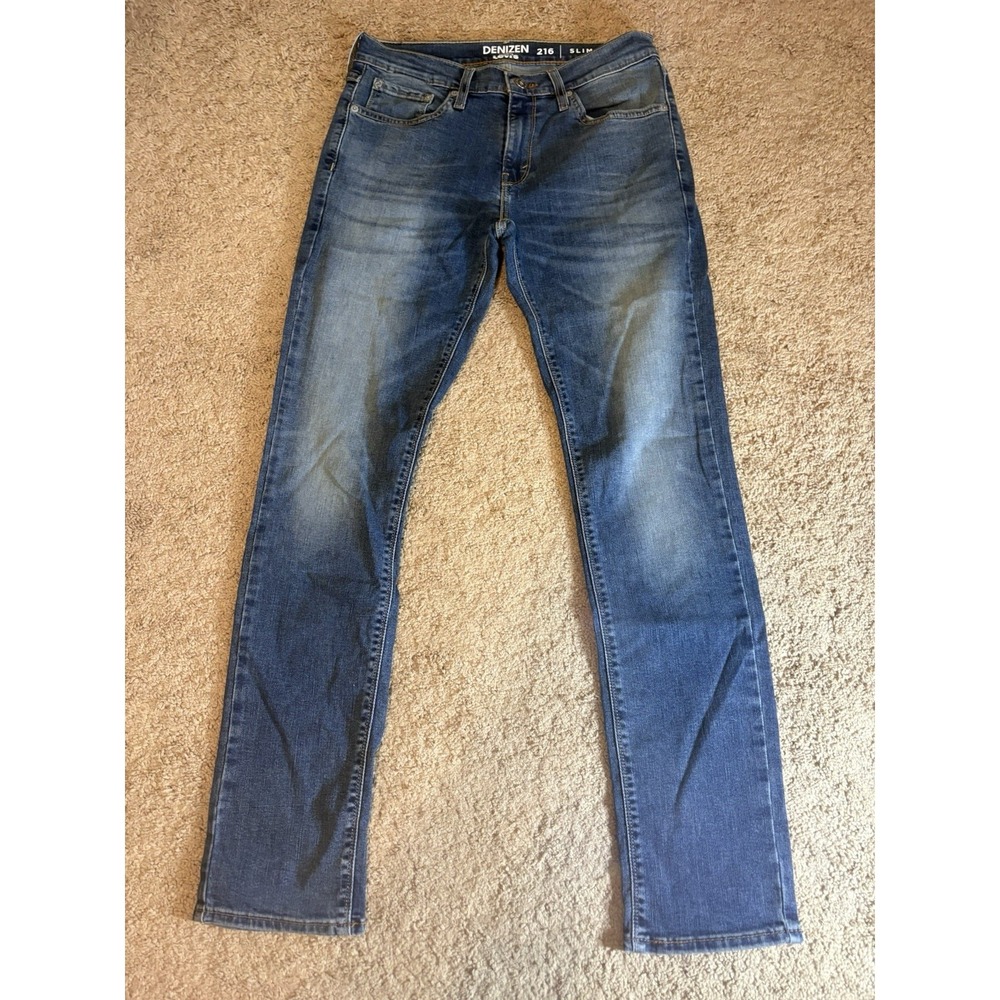 Denizen 216 Jeans Men W30 L32 Slim Fit Low Rise Medium Wash Blue Denim Preppy